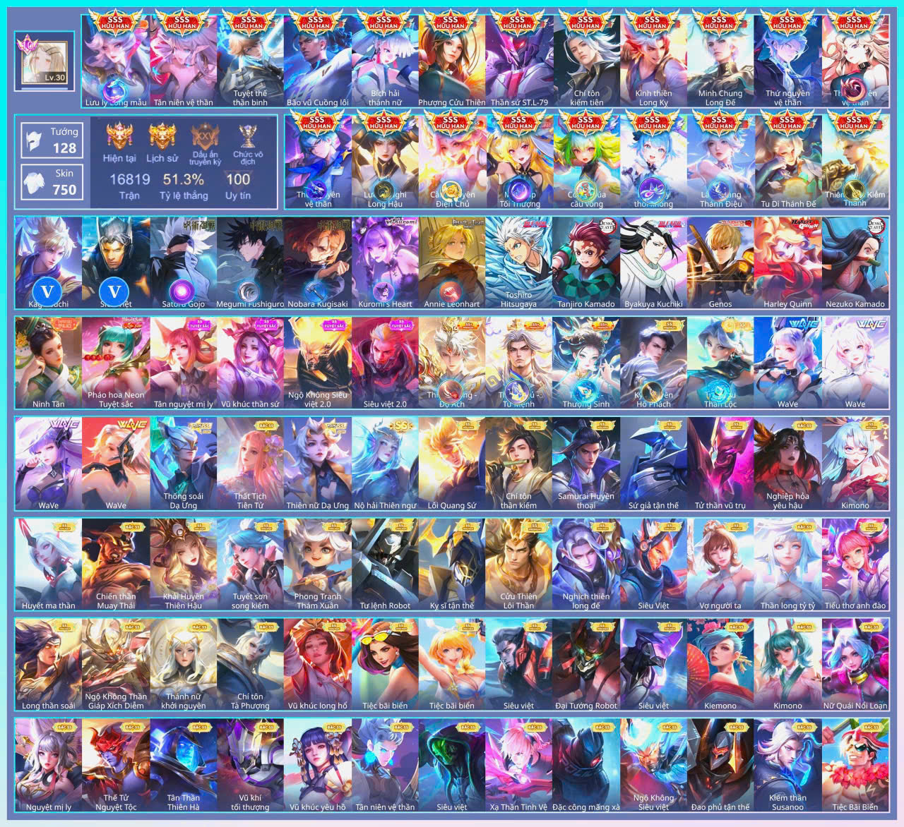 Ảnh ACC SEA Liên Quân 420 skin 12 SSS